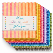 Elementals Batiks Get in Line by Riley Blake - 5" Charm Pack (42 Squares) - Choice FabricsGETINLINE-5X5