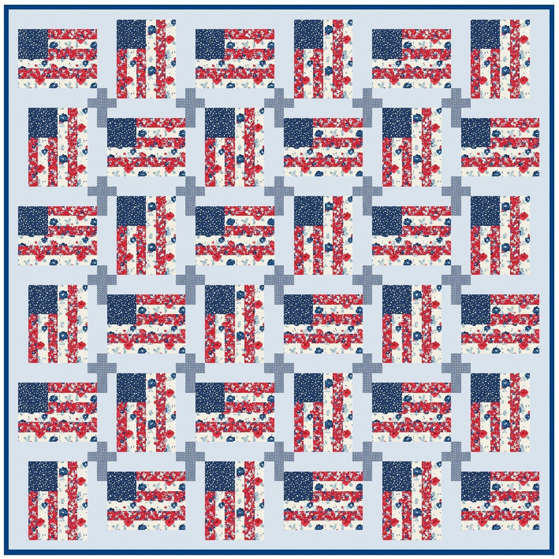 God And Country Quilt Pattern, Flag and Cross Pattern, Paper Print Version - Choice Fabricssku-42880592707737