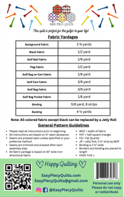 Golf Bags and Flags Quilt Pattern - PRINT PAPER VERSION - Choice Fabricssku-42161366302873