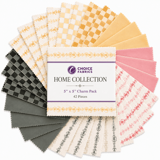 Home Collection - 5"x5" Charm Pack (42 Squares) - Choice FabricsHOME-5X5