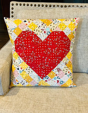 I Love You More Heart Quilted Pillow Pattern - Paper Print Version - Choice Fabricssku-45108228391065
