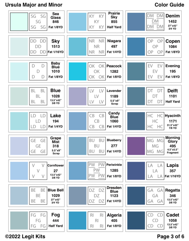 Ursula Major and Minor Pattern
