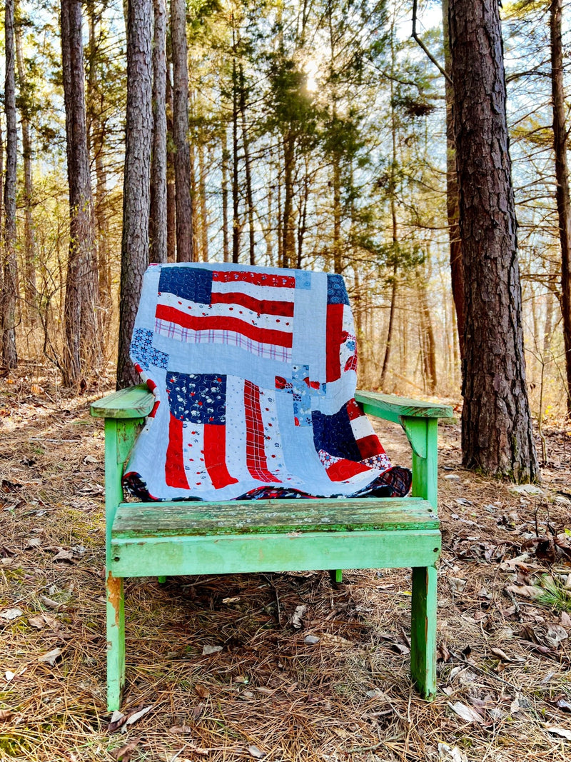 God And Country Quilt Pattern, Flag and Cross Pattern, Paper Print Version - Choice Fabricssku-42880592707737