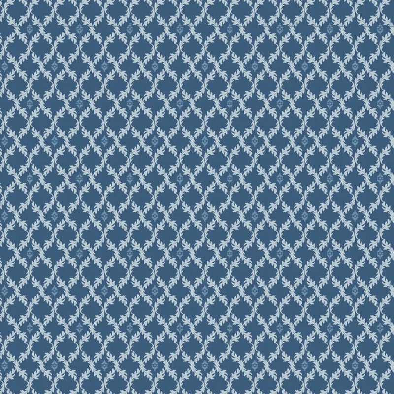 Lakeland Blues - Leafy Diamonds Dark - Choice FabricsLB25808