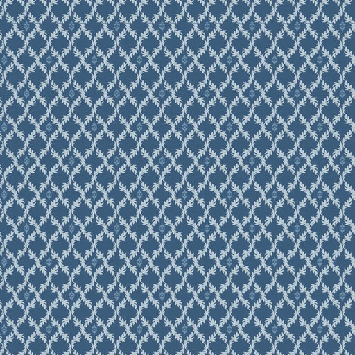 Lakeland Blues - Leafy Diamonds Dark - Choice FabricsLB25808
