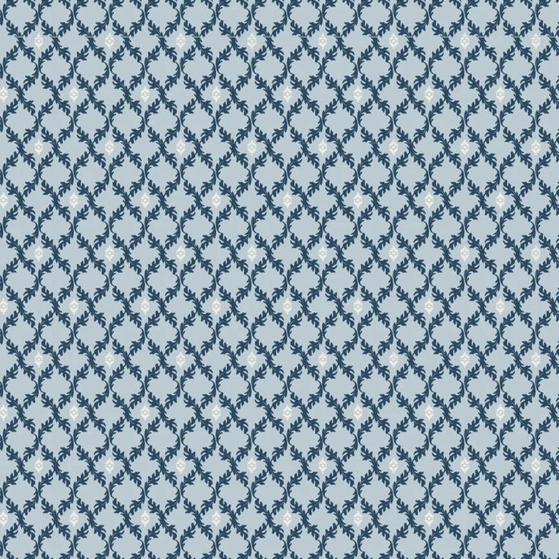 Lakeland Blues - Leafy Diamonds Medium - Choice FabricsLB25809