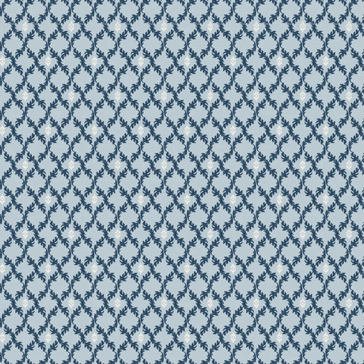 Lakeland Blues - Leafy Diamonds Medium - Choice FabricsLB25809