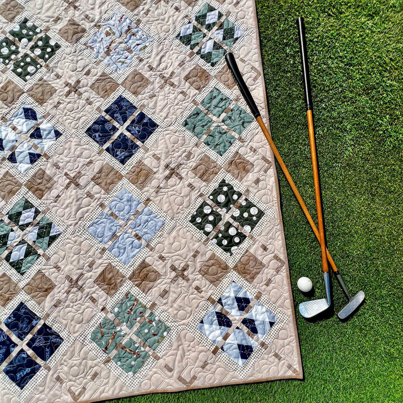 Match Play Argyle Golf Quilt Pattern - Paper Print Version - Choice Fabricssku-45108209418393