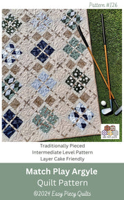 Match Play Argyle Golf Quilt Pattern - Paper Print Version - Choice Fabricssku-45108209418393