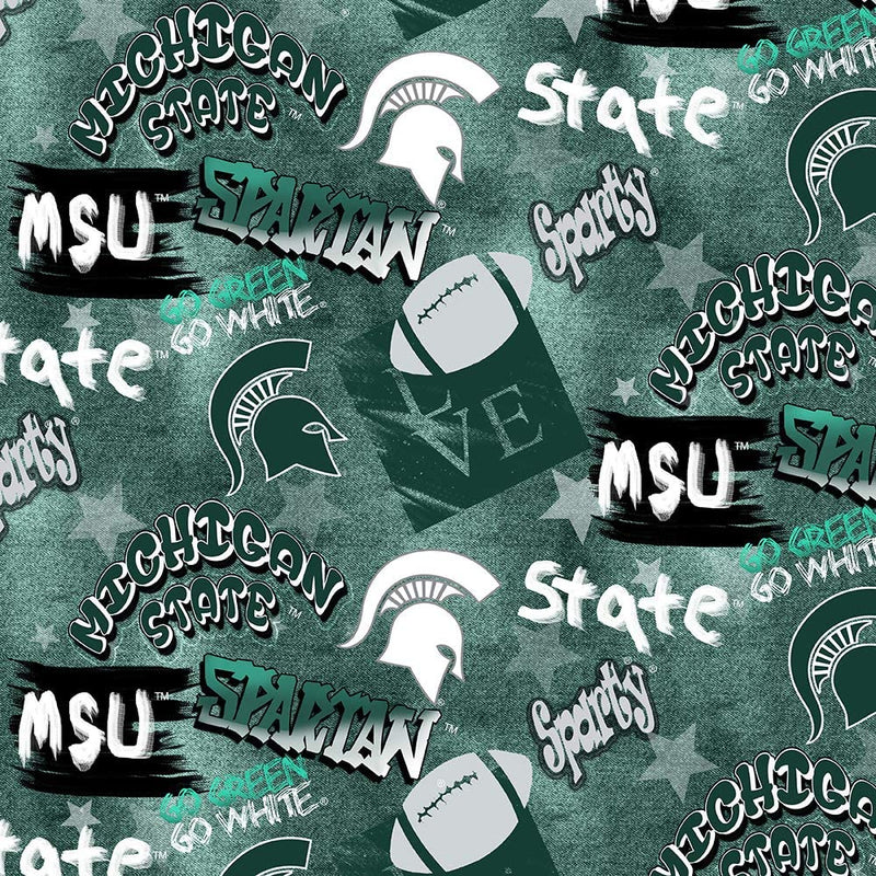 Michigan State Spartans - Graffiti - Choice FabricsMIST1235