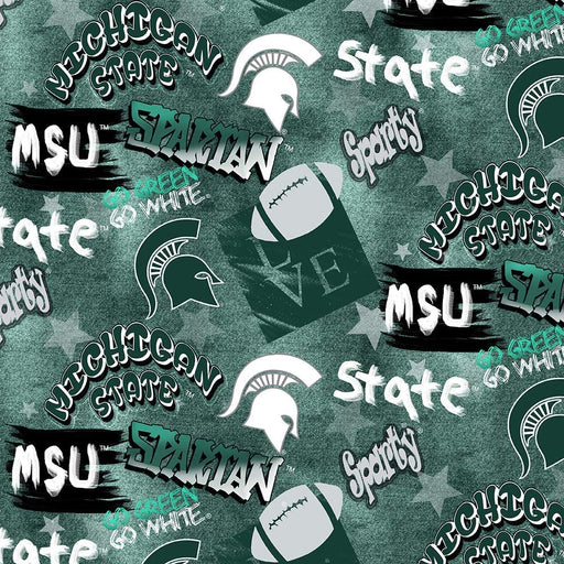 Michigan State Spartans - Graffiti - Choice FabricsMIST1235