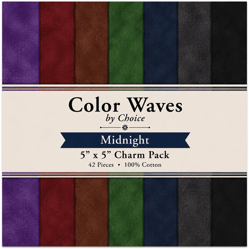 Color Waves Midnight 5"x5" Charm Pack - 42 Squares - Choice FabricsMIDNIGHT-5X5