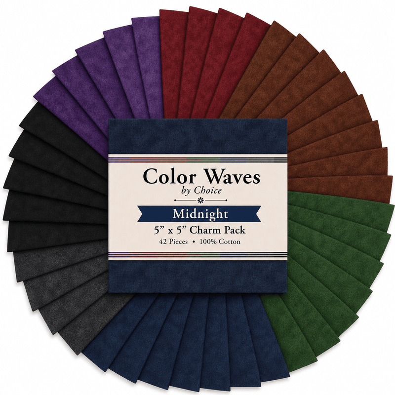 Color Waves Midnight 5"x5" Charm Pack - 42 Squares - Choice FabricsMIDNIGHT-5X5