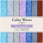Color Waves Morning Mist 5"x5" Charm Pack - 42 Squares - Choice FabricsMORNING-5X5