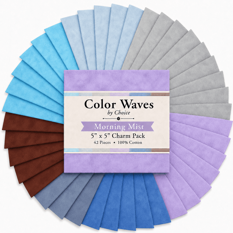 Color Waves Morning Mist 5"x5" Charm Pack - 42 Squares - Choice FabricsMORNING-5X5