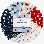Patriotic Stars - 5"x5" Charm Pack (42 Squares) - Choice FabricsPATRIOITIC-5X5