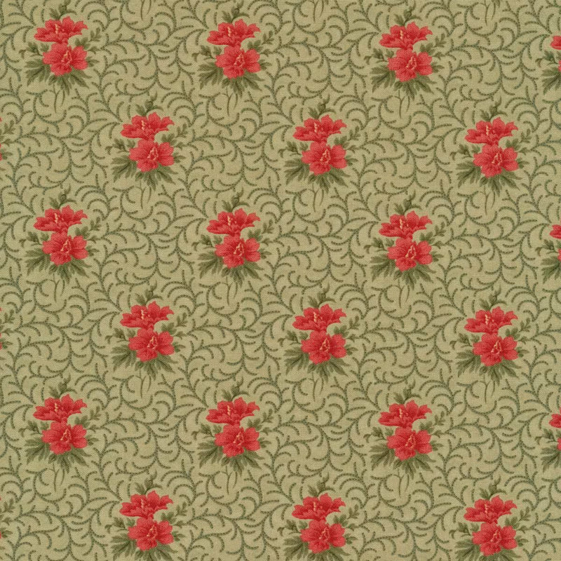 Poinsettia Plaza Sage 44"/45" Fabric Per Yard - Choice Fabrics44295-13
