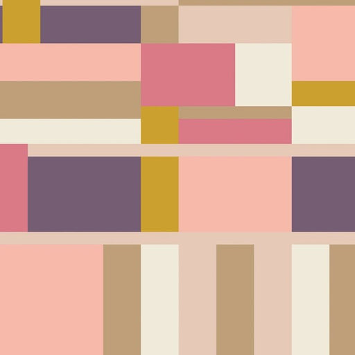 Pink and Purple American Bold Oak Park Cotton 44/45 Fabric Per Yard - Choice Fabrics228690