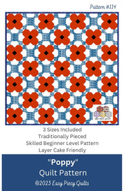 Poppy Quilt Pattern - Paper Print Version, Mailed - Choice Fabricssku-43063284039833