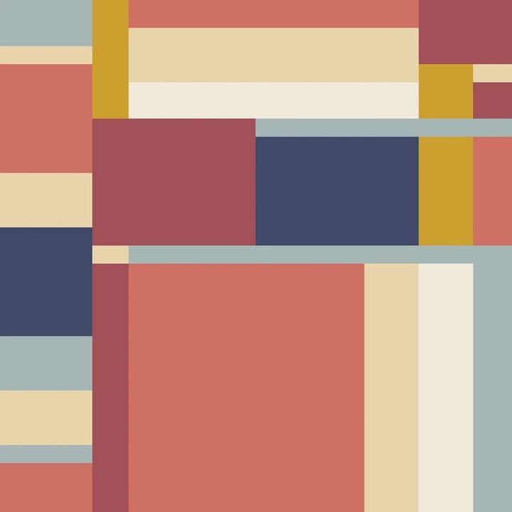 Red and Navy American Bold Oak Park Cotton 44/45 Fabric Per Yard - Choice Fabrics228691