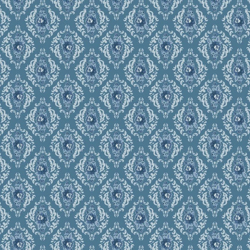 Lakeland Blues - Rose Damask Dark - Choice FabricsLB25805