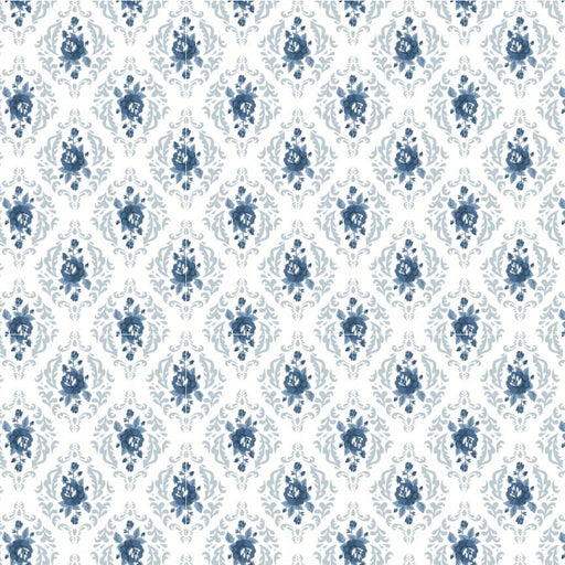 Lakeland Blues - Rose Damask Light - Choice FabricsLB25804