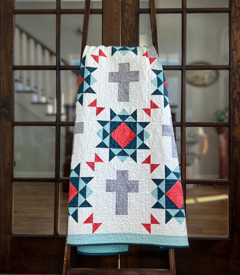 Rugged Cross Quilt Pattern - Paper Print Version - Choice Fabrics717337030999