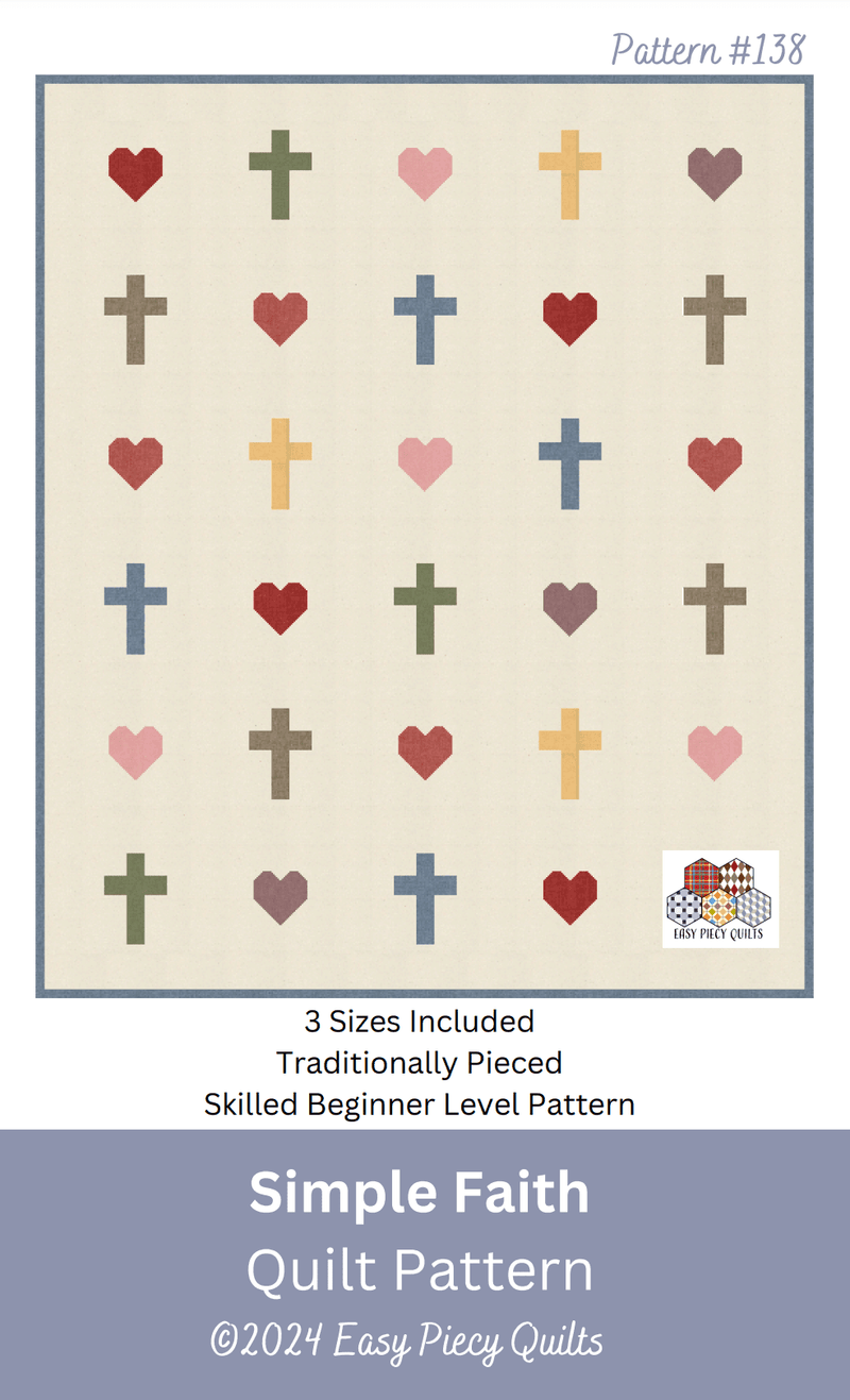 Simple Faith Quilt Pattern - Paper Print Version - Choice Fabricssku-45108186644633