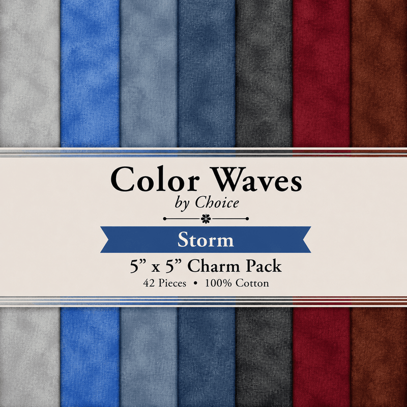 Color Waves Storm 5"x5" Charm Pack - 42 Squares - Choice FabricsSTORM-5X5