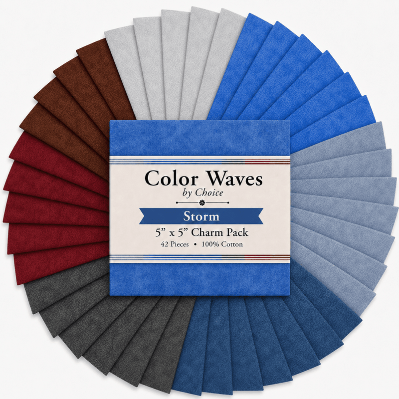 Color Waves Storm 5"x5" Charm Pack - 42 Squares - Choice FabricsSTORM-5X5
