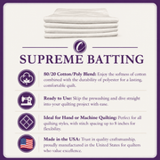 Supreme Batting 80/20 - 120" Wide - By the Yard - Choice FabricsCB-10000-003