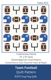 Team Football Quilt Pattern - Paper Print Version - Choice Fabrics717337030937