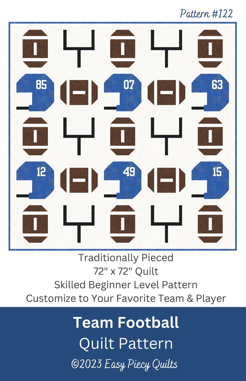 Team Football Quilt Pattern - Paper Print Version - Choice Fabrics717337030937