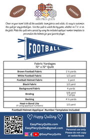 Team Football Quilt Pattern - Paper Print Version - Choice Fabrics717337030937