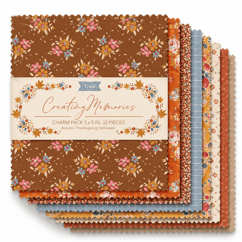 Creating Memories Charm Pack 5" Sqaures 32pc Autumn - Choice FabricsTIL300212