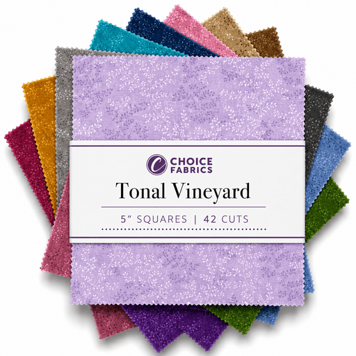 Tonal Vineyard - 5x5 Charm Pack (42 Squares) - Choice FabricsVINES-5X5