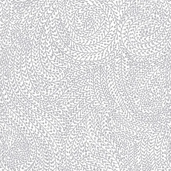 Grey on White Vine Maze Cotton Wideback Fabric Per Yard - Choice FabricsWBX6774-GRAY-D