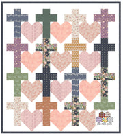 Yes He Loves Me Crosses and Hearts Quilt Pattern Paper Print Version - Choice Fabricssku-42989897482393