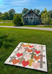 Yes He Loves Me Crosses and Hearts Quilt Pattern Paper Print Version - Choice Fabricssku-42989897482393