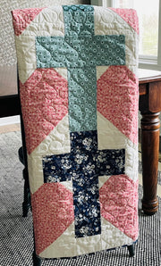 Yes He Loves Me Crosses and Hearts Quilt Pattern Paper Print Version - Choice Fabricssku-42989897482393