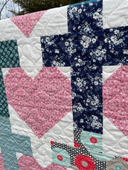 Yes He Loves Me Crosses and Hearts Quilt Pattern Paper Print Version - Choice Fabricssku-42989897482393